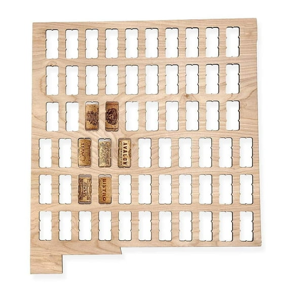 TORCHED New Mexico Wine Cork Map | Wine Cork Display Art | Wall Mounted Decor | Tan