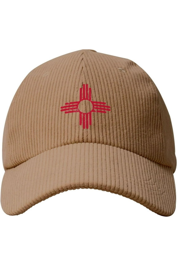 New Mexico Zia Sun Adult Corduroy Baseball Cap Soft Adjustable Dad Hat Trucker Hats23 Khaki