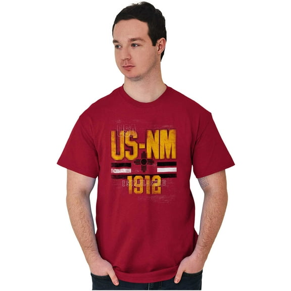 New Mexico Zia Sun Symbol Distressed Men's Graphic T Shirt Tees Brisco Brands M