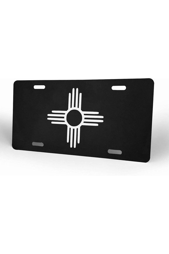 New Mexico Zia Sun Symbol License Plate,License Plate Frame,Universal American License Plate Frame.Decorative Car Aluminum Novelty License Plate.