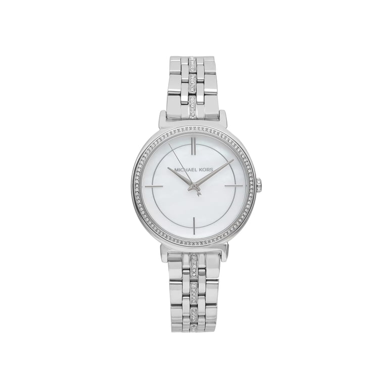 New Michael Kors Cinthia 33mm Steel MOP Crystal Bezel Ladies  display picture 2