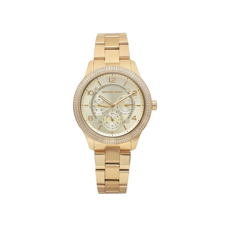New Michael Kors Runway Gold-tone Steel Champagne Dial Lady  display picture 1