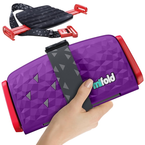 New Mifold Comfort Grab-and-go Car Backless Booster Seat-Compact and Portable for Every Day, Carpooling, Travel, Royal Purple