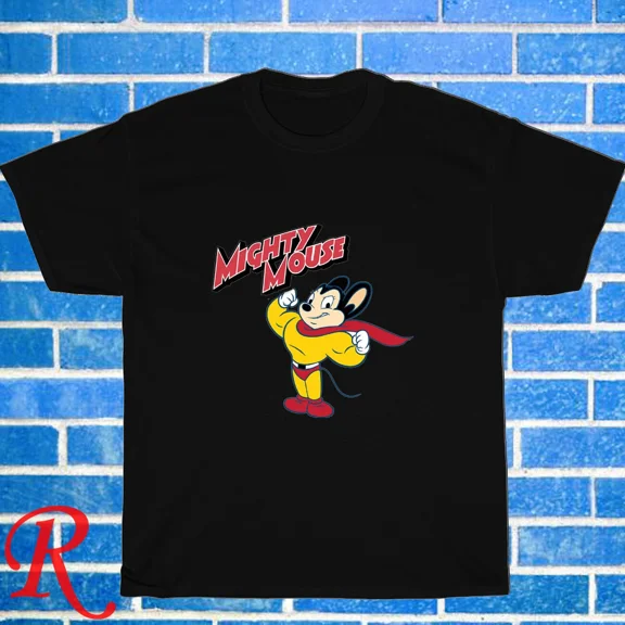 New Mighty Mouse Cartoon Retro Black/Grey/Navy/White Size S-5XL Unisex T-Shirt