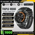 thumbnail image 1 of New Military T-Rex 3 Ultra 1000mAh Battery Smart Watch 5ATM Waterproof Flashlight  Sports tracker Smartwatch Men, 1 of 10