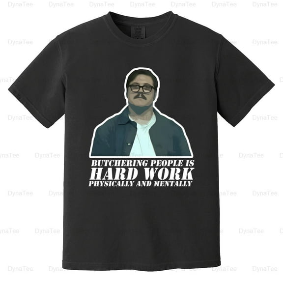 New Mindhunter Ed Kemper Butchering Black Tshirt Serial Killer Comfort Color T-Shirt Unisex, up to 4XL