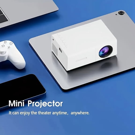 New Mini Portable Electronic Projector | Auto Focus, Remote Control, USB-Powered | Cube Design for Office & Home Wall Projection Holiday Gifts