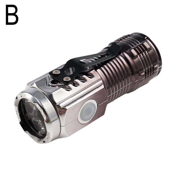 New Mini Portable Flashlight Super Magnetic Attraction Led Three-Eyed Chargeable Portable Flashlight Waterproof