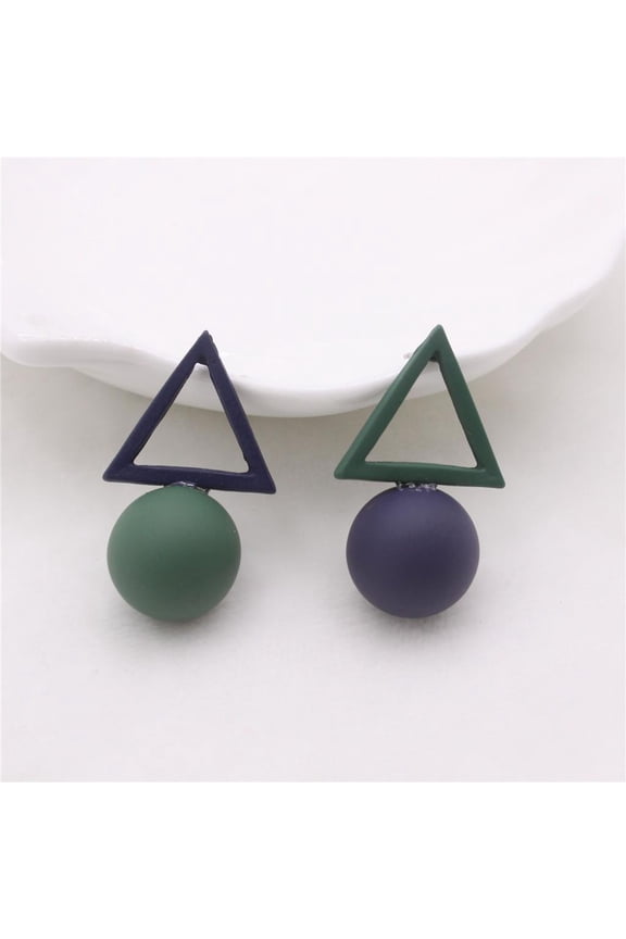 New Mini Triangle Ball Dangle Stud Earrings for