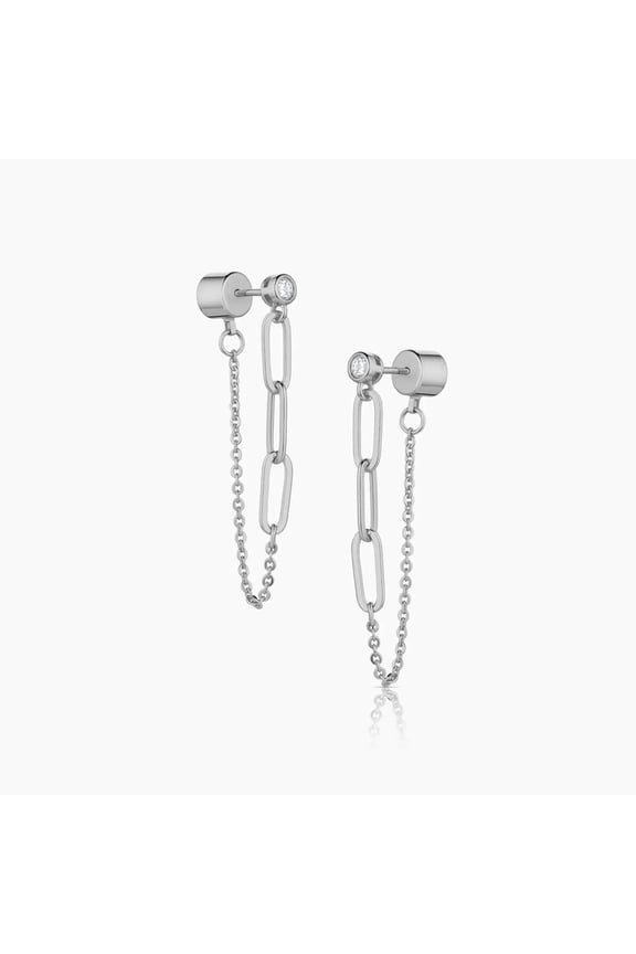 New Minimalist Fringe Earrings for Women French-Inspired Luxury Stud Earrings Exclusive Designer Earrings with Sophisticated Metal Accents
