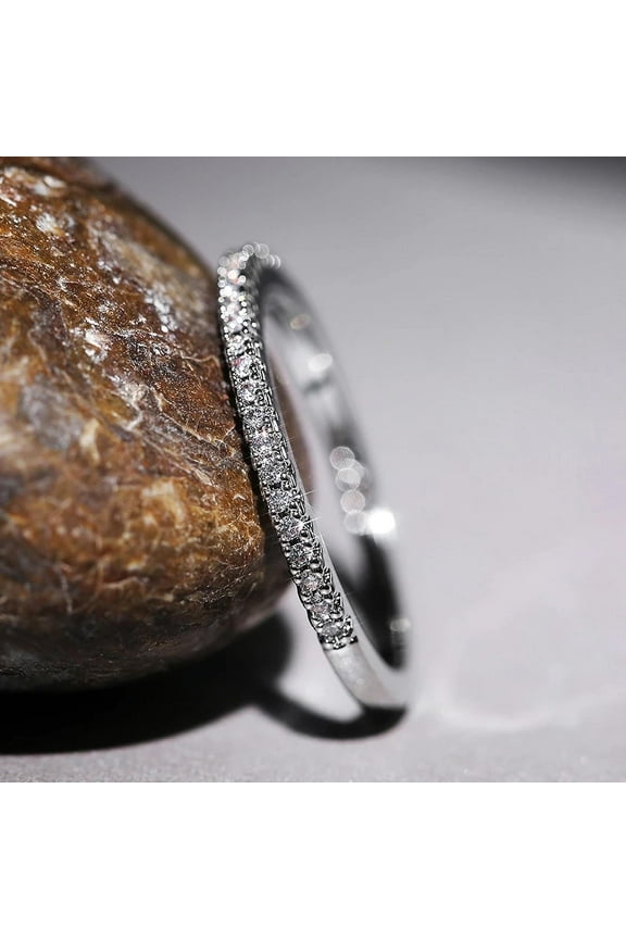 New Minimalist Thin Rings Women Wedding Brilliant Cubic Zircon High Quality Versatile Female Finger Ring Jewelry