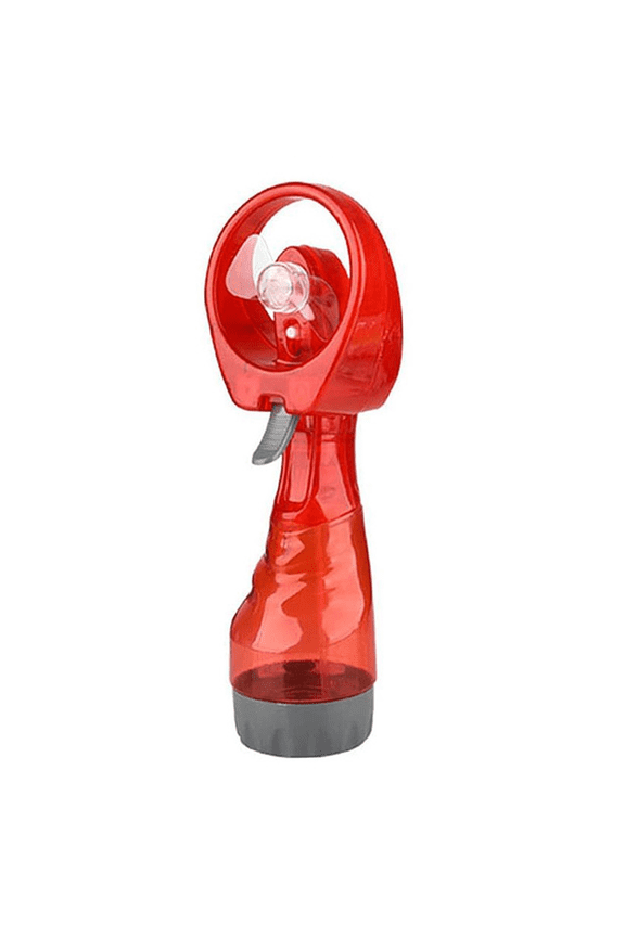 Handheld Misting Fan Battery Operated, Plastic Red, 0.2 kg