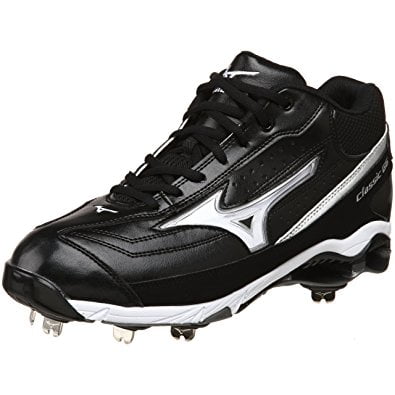 Mizuno New 9 Spike Classic G6 Mid Switch Mens 8 Baseball Cleats Black/White