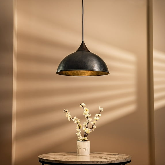 Handmade 100% Solid Copper Pendant Light | Rustic Farmhouse Hanging Lamp for Kitchen, Dining & Outdoor Spaces | Hand-Hammered Ceiling Fixture | Vintage Industrial Lighting Décor