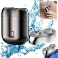 thumbnail image 1 of New Model Mini Dual-Head Electric Shaver, Electric Mini Portable Razor, Pocket Size Washable Double Head Razor, Rechargeable Waterproof Compact Electric Shaver for Home, Car, Travel (Green), 1 of 8