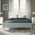 thumbnail image 1 of New Modern White Solid Wood King Platform Bed, 1 of 6