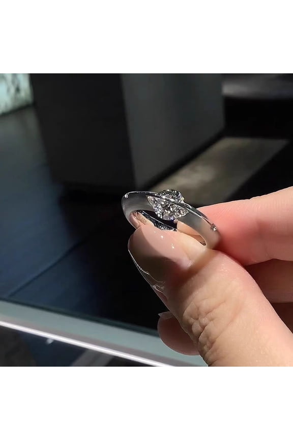 New Moissanite S925 Sterling Silver Women's Ring with Niche Design, Sparkling Cosmic Star Sphere Rotating Ring