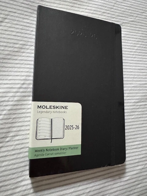 New Moleskine Weekly Notebook Diary Planner 2025-26 18 Months Black Soft Sealed