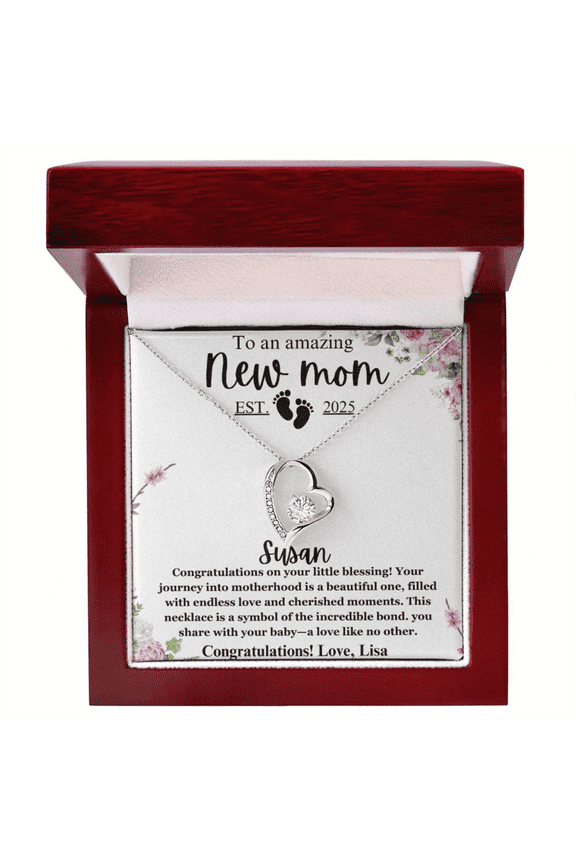 New Mom Gift Jewelry, First Time mom Gift, Personalized Gift For New Mom, Mother's Day Gift, Foe New Mom Forever Love Necklace, New Mommy Gift