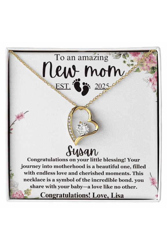 New Mom Gift Jewelry, First Time mom Gift, Personalized Gift For New Mom, Mother's Day Gift, Foe New Mom Forever Love Necklace, New Mommy Gift