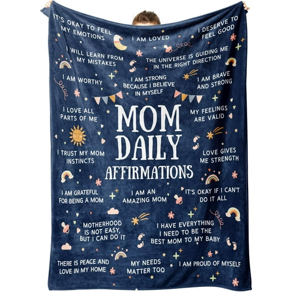 New Mom Gifts, Mom Daily Affirmations for Postpartum, Postpartum Gifts for Mom, Warm Blanket Gifts for New Mom After Birth(50"x60")