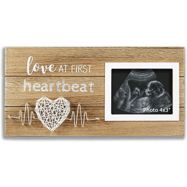 Jenaai Tiny Miracle Engraved Baby Ultrasound Picture Frame New Mom Gift Wood Sonogram Keepsake Picture Frame For Pregnancy Announcements Gender Reveal