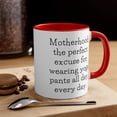 thumbnail image 1 of New Mom Gifts Two-Tone 11oz Mug "Motherhood: the perfect excuse for wearing, 1 of 4