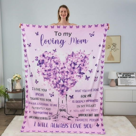 New Mom Gifts for Women, Gifts for New Mom After Birth, New Mom Care Package After Baby, New Mom Blanket Mom Daily Affirmations Blanket Christmas Boy Mom Gifts 50"x60"