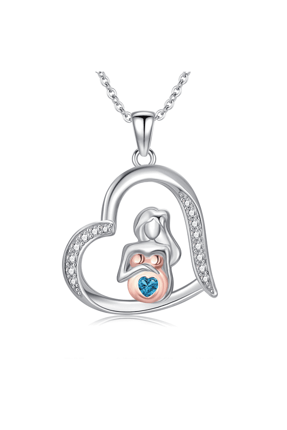New Mom Gifts for New Mom S925 Sterling Silver Pregnancy Gifts for Expecting Mom Best Gifts for Expecting Mom Jewelry, Blue