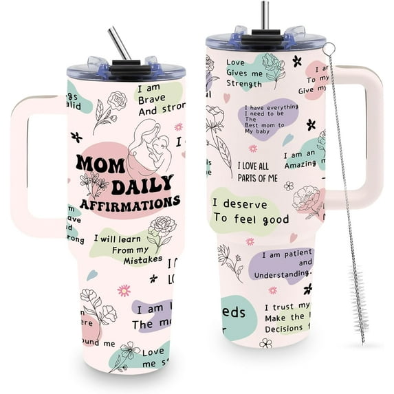 New Mom Gifts for Women, 40oz Tumbler with Handle, Gifts for Pregnant Wife, Mom Birthday Gifts for Mom Wife, New Mom Postpartum/Gender Reveal Gifts
