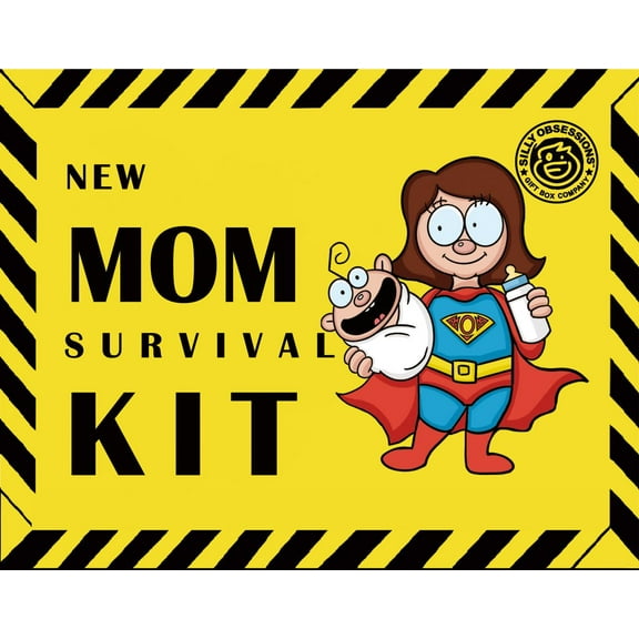 New Mom Survival Kit, Funny Gift for New Mom, New Parents, Mom to Be. (Pink)
