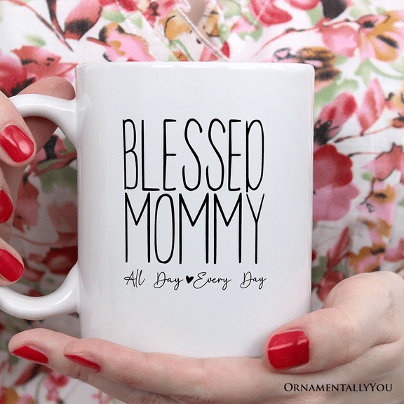 New Mom Personalized Mug, Blessed Mommy Gift With Custom Name and Year