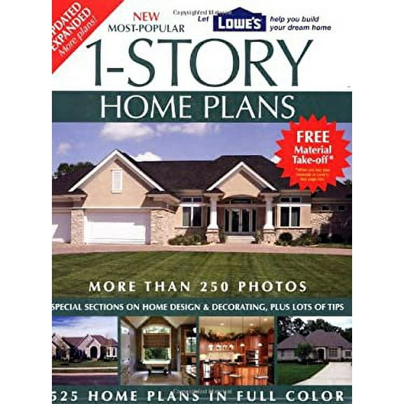 Pre-Owned New Most Popular 1-Story Home Plans (Paperback) 1580113370 9781580113373