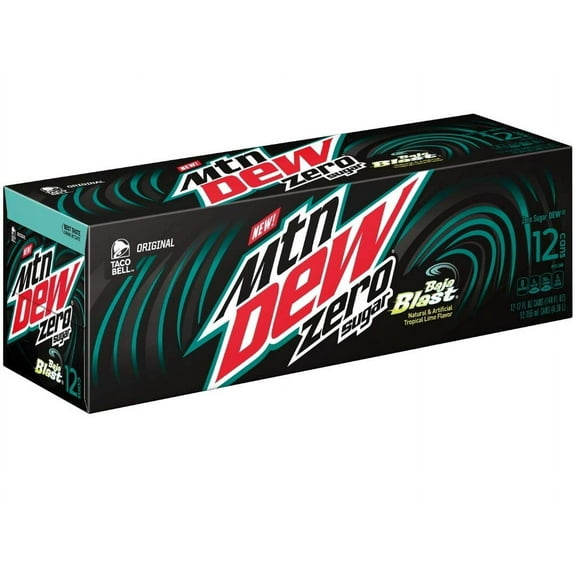 New Mountain Dew Baja Blast Zero, 12 Fl Oz Can, 12 Count