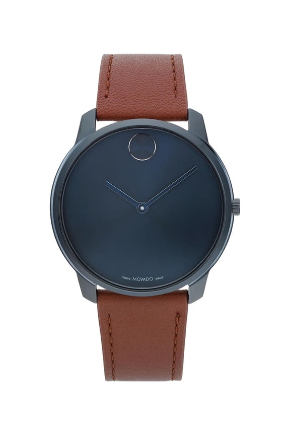 New Movado BOLD Thin 42mm PVD Steel Blue Dial Quartz Men Watch 3600830