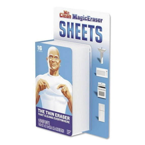 Magic Eraser Sheets 3.5 x 5.8, 0.03" Thick, White, 16/Pack