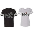 thumbnail image 1 of New Mr Mrs Matching Couple Cotton Jerseys (Men Black / Women Heather) (Men XXL / Women M), 1 of 3