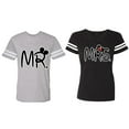 thumbnail image 1 of New Mr Mrs Matching Couple Cotton Jerseys (Men Heather / Women Black) (Men S / Women S), 1 of 3