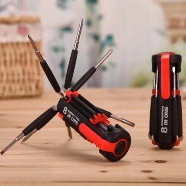 8 In 1 Multifunction Screw Driver Kit- 6 LED Torch Light Tools Set...