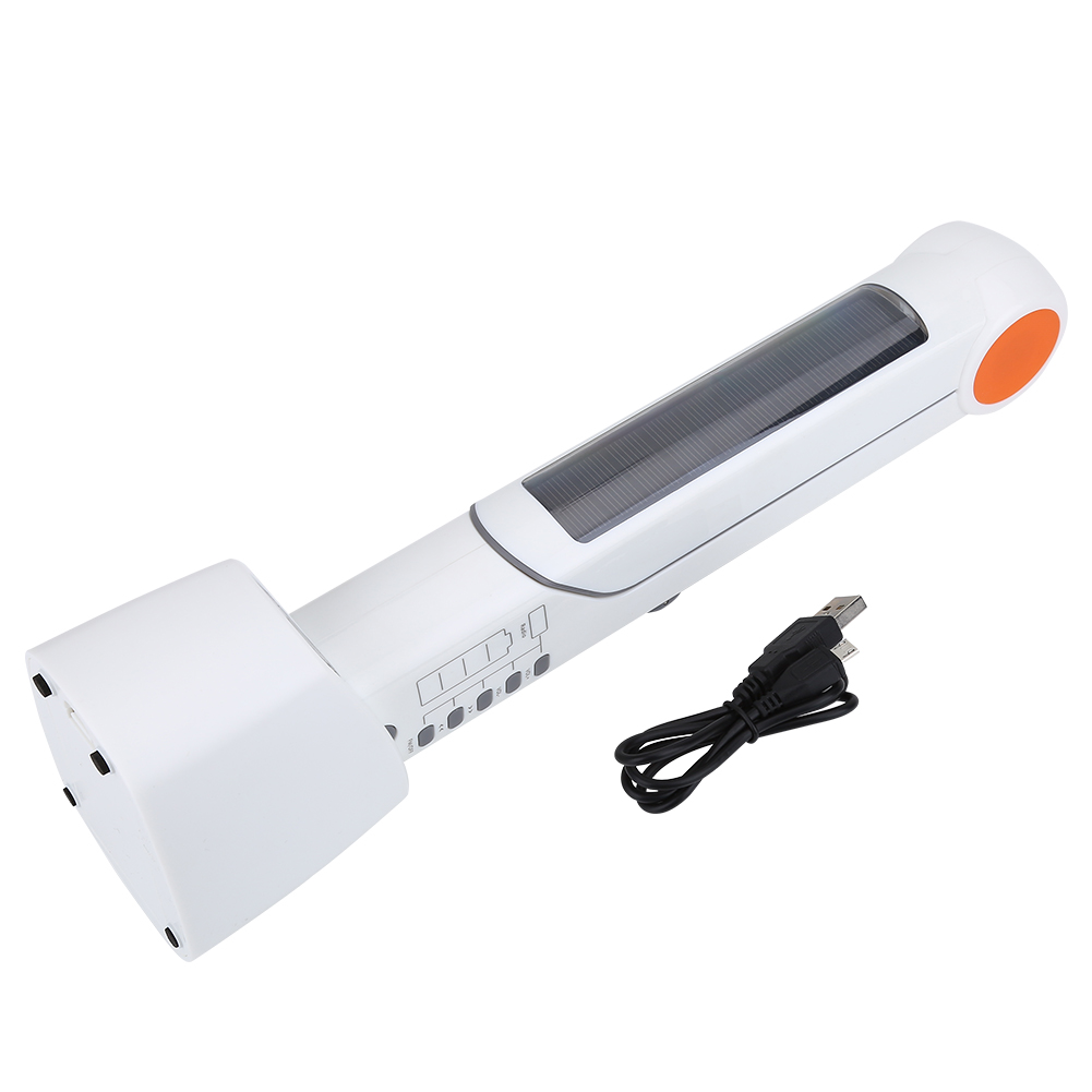 New Multi-use Solar Powered LED Desk Lamp Light Flashlight Emergency Phone Charger FM Radio