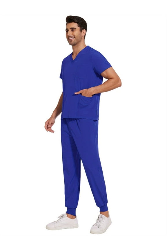 New Multicolor Scrubs Tops Pants Men Hospital Nurse Work Wear Uniforms Short Sleeve Mens Scrubs Uniforms Doctor Work Clothes