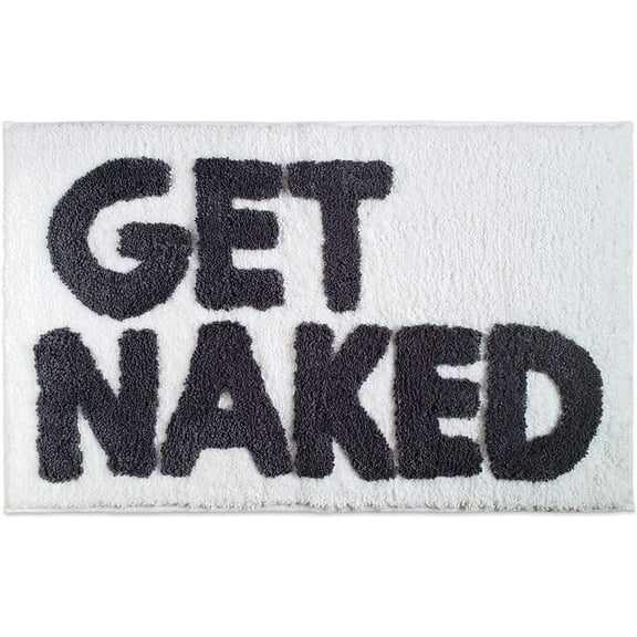 New Mungo Get Naked Bath Mat - Bathroom Rugs for Bathtub Mat - Cute Bath Rugs for Apartment Decor - Bath Mats for Bathroom as Shower Floor Mat - Tufted Gray and White Bathroom Rug - 20" x 31"