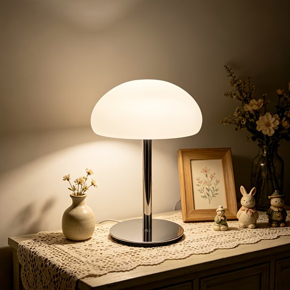 New Mushroom Shaped LED Eye-Care Table Lamp, USB Powered 3 Color Smart Dimmable Ambient Desk Light, Decor Night Lamp for Bedroom Study Office Dorm