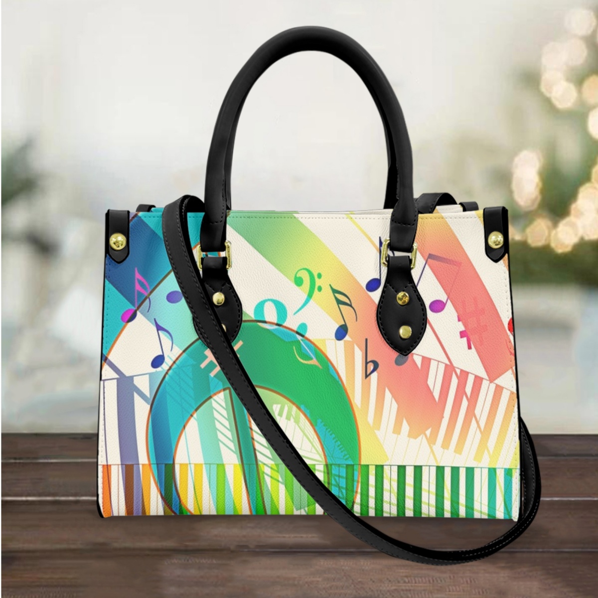 New Music Trend Top-Handle Hand Bags Notes Piano Design Messenger Bag ...