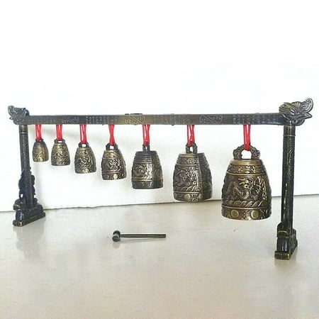 New Musical Meditation Gong with 7 Ornate Bells with Dragon Design Rare Collectable