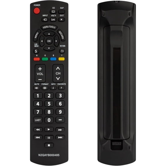 New N2QAYB000485 Replacement Remote Control for Panasonic LCD LED Plasma Viera TVs TC-42LD24 TC-42LS24 TC-42PS14 TC-54PS14 TH-32LRU5