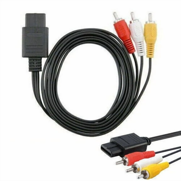 New N64 Snes Gamecube 6Ft Rca Av Tv Audio Video Stereo Cable Cord Nintendo 64