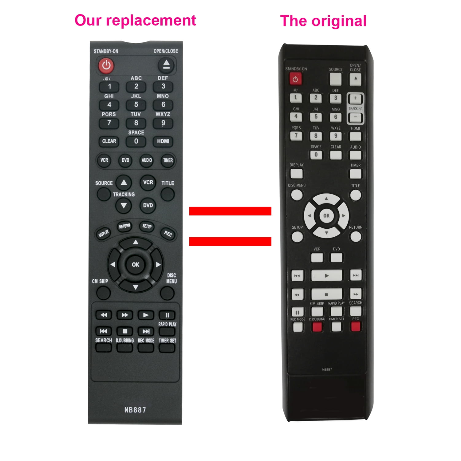 New NB887 Remote control for Magnavox DVD Recorder VCR Combo