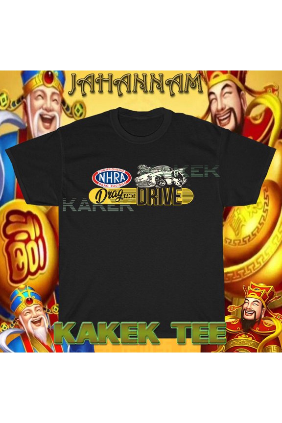 New NHRA Drag Racing And Drive Logo Men's T-Shirt American Funny Size S to 5XL