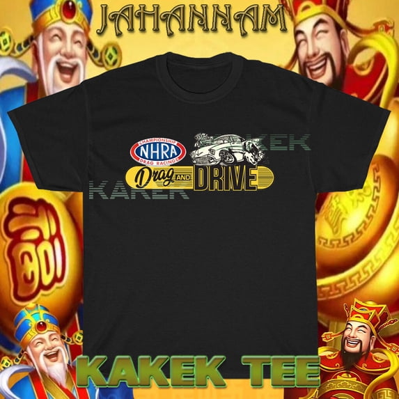 New NHRA Drag Racing And Drive Logo Men's T-Shirt American Funny Size S to 5XL